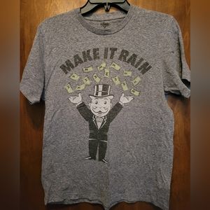 Monopoly Make It Rain, Grey T- shirt, Size Medium